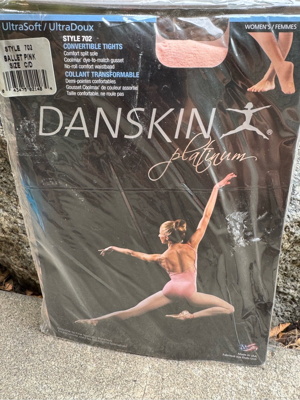 Danskin Platinum Ballet Pink UltraSoft Convertible Tights Ballet Pink NWT
